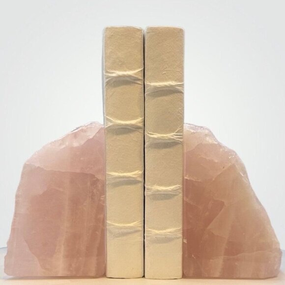Pink Crystal Bookends, Rose Quartz, Natural Characteristics, Unique Bookend (AD) - Picture 2 of 10
